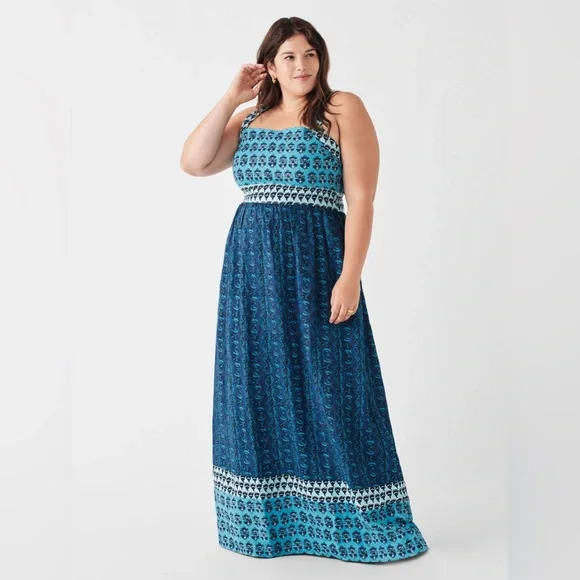 Faherty Blue and White Maxi Dress - Picture 7 of 13